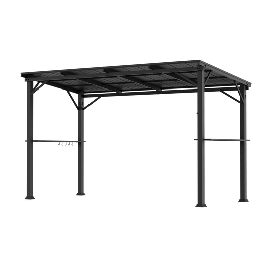 6'x12' The Smoke Shack Hardtop Grill Gazebo with Sloped Roof