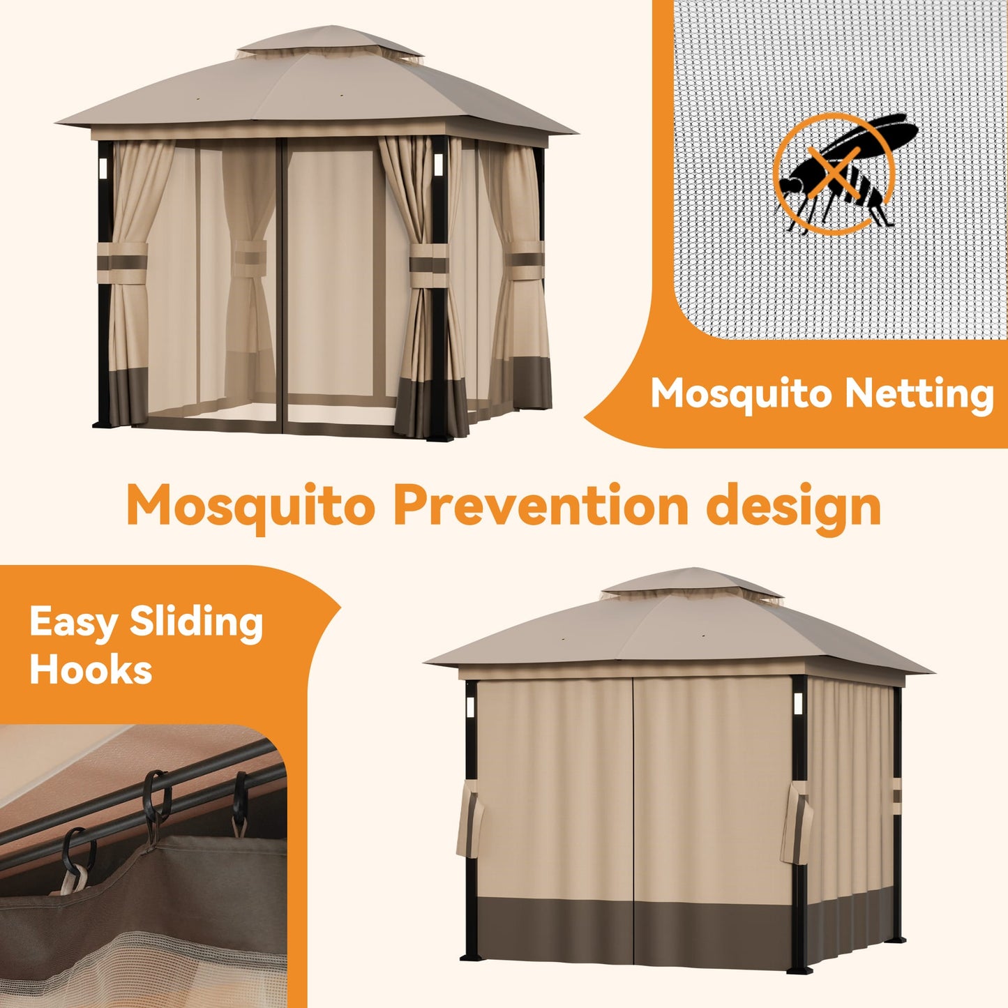 8'x8' Soft Top Gazebo with Bluetooth Speaker