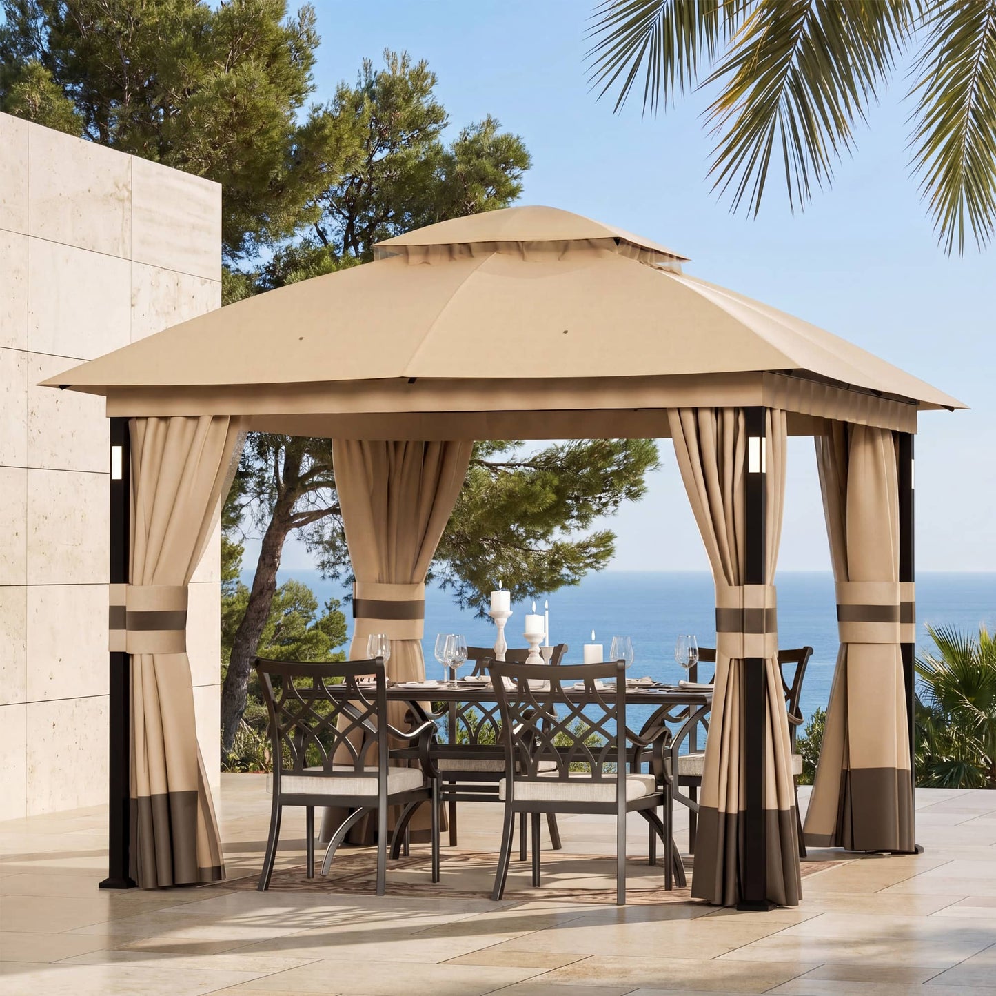 10'x10' Soft Top Gazebo with Bluetooth Speaker