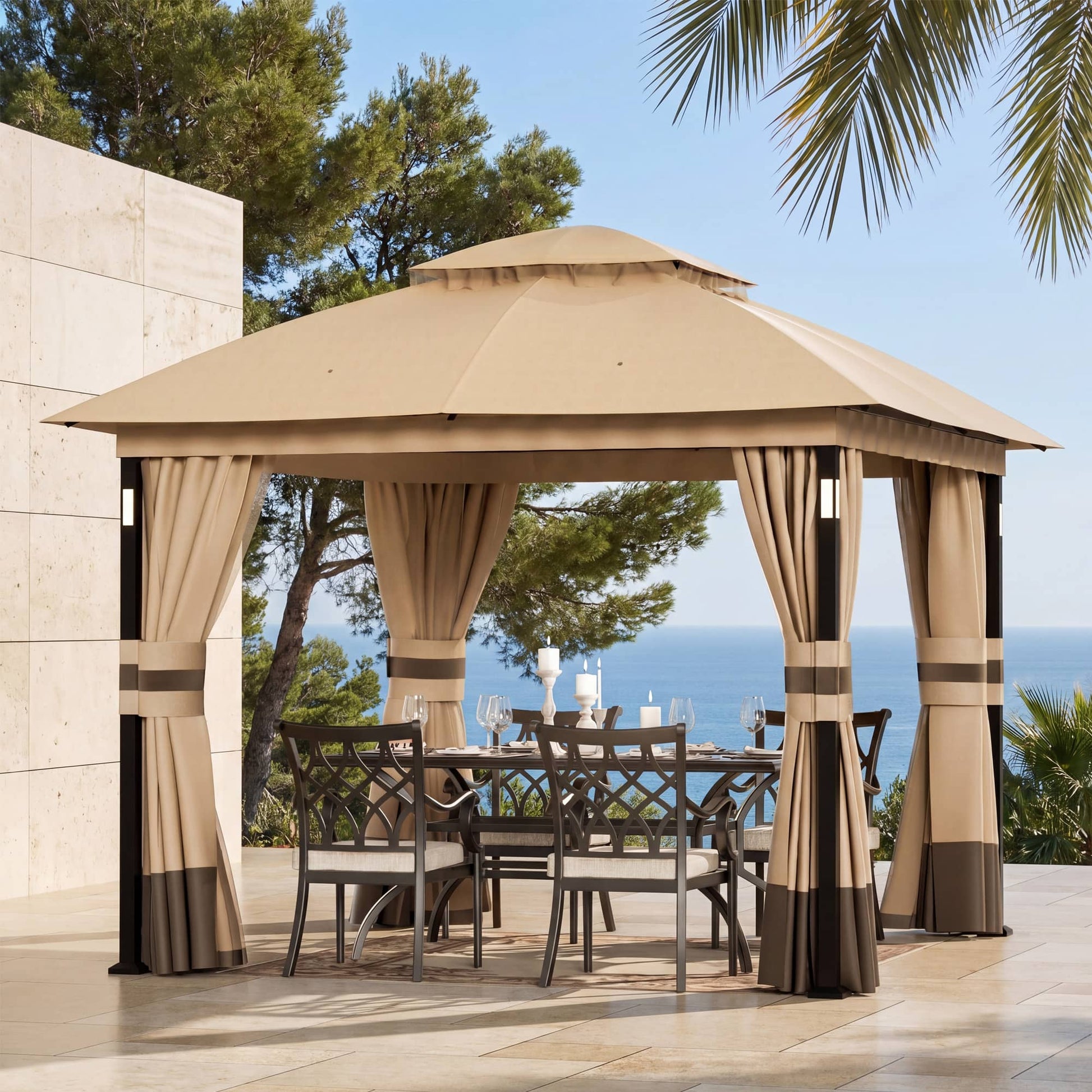 10'x10' Soft Top Gazebo with Bluetooth Speaker