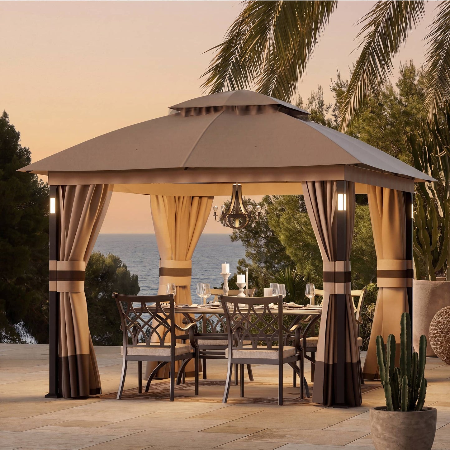 10'x10' Soft Top Gazebo with Bluetooth Speaker