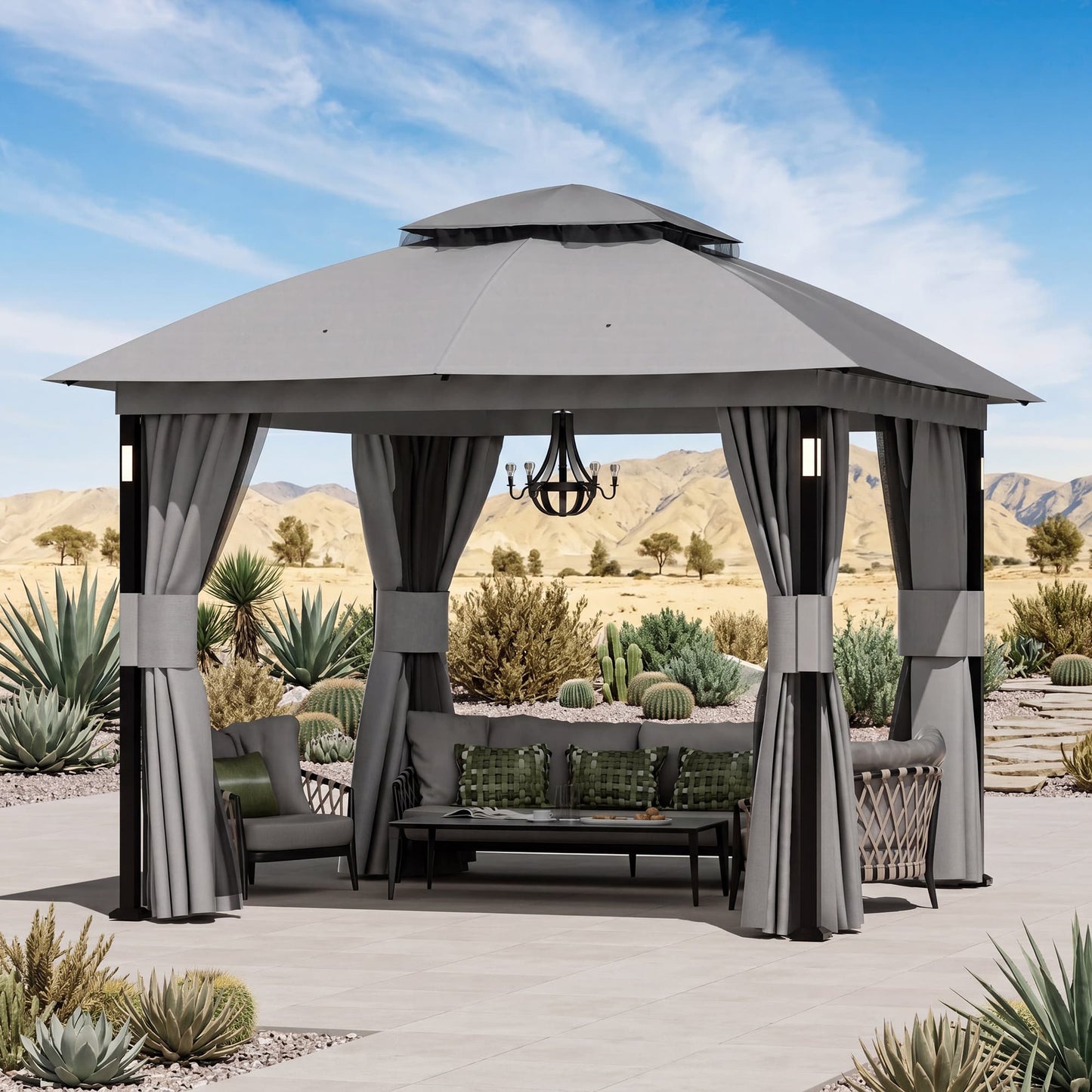 10'x10' Soft Top Gazebo with Bluetooth Speaker