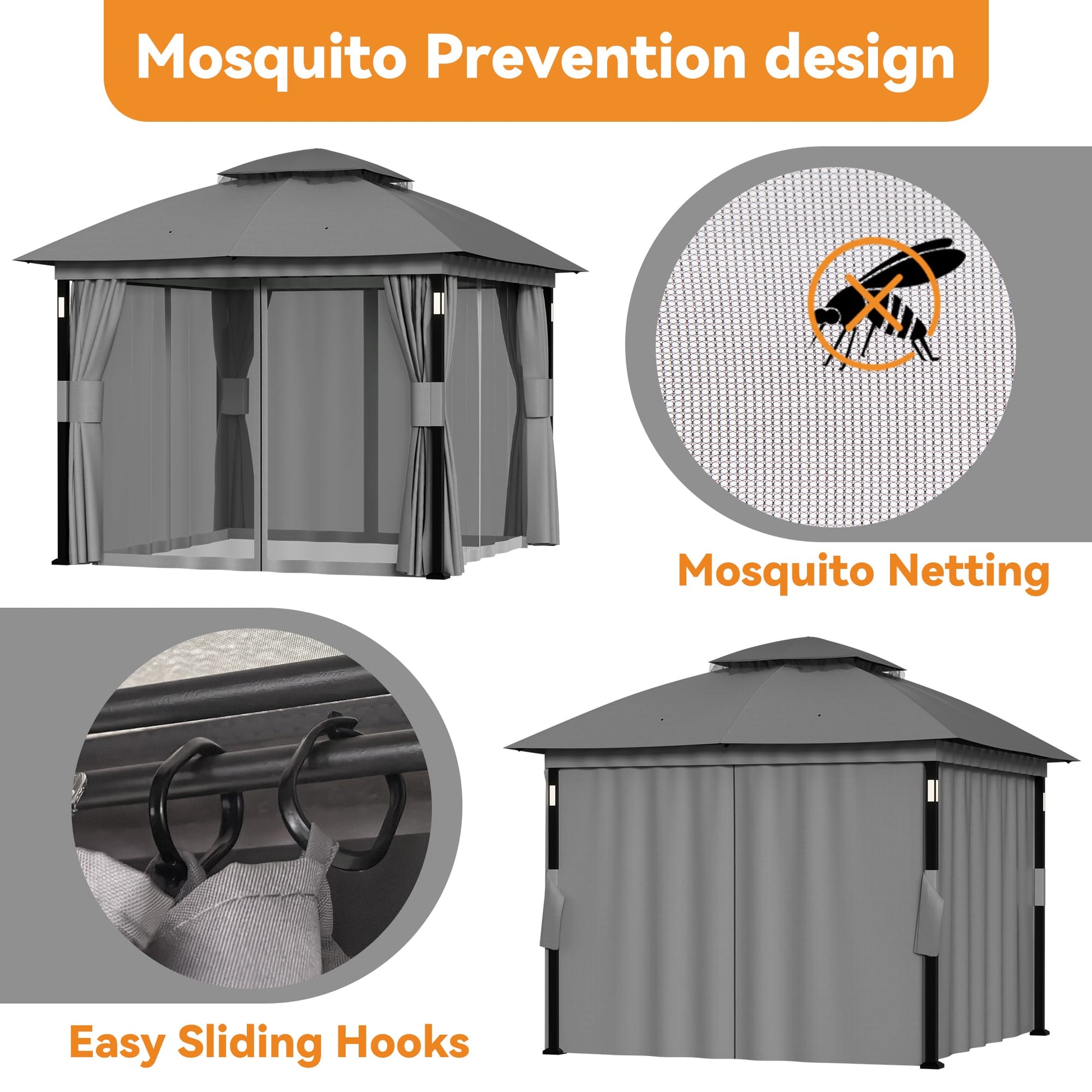 10'x10' Soft Top Gazebo with Bluetooth Speaker
