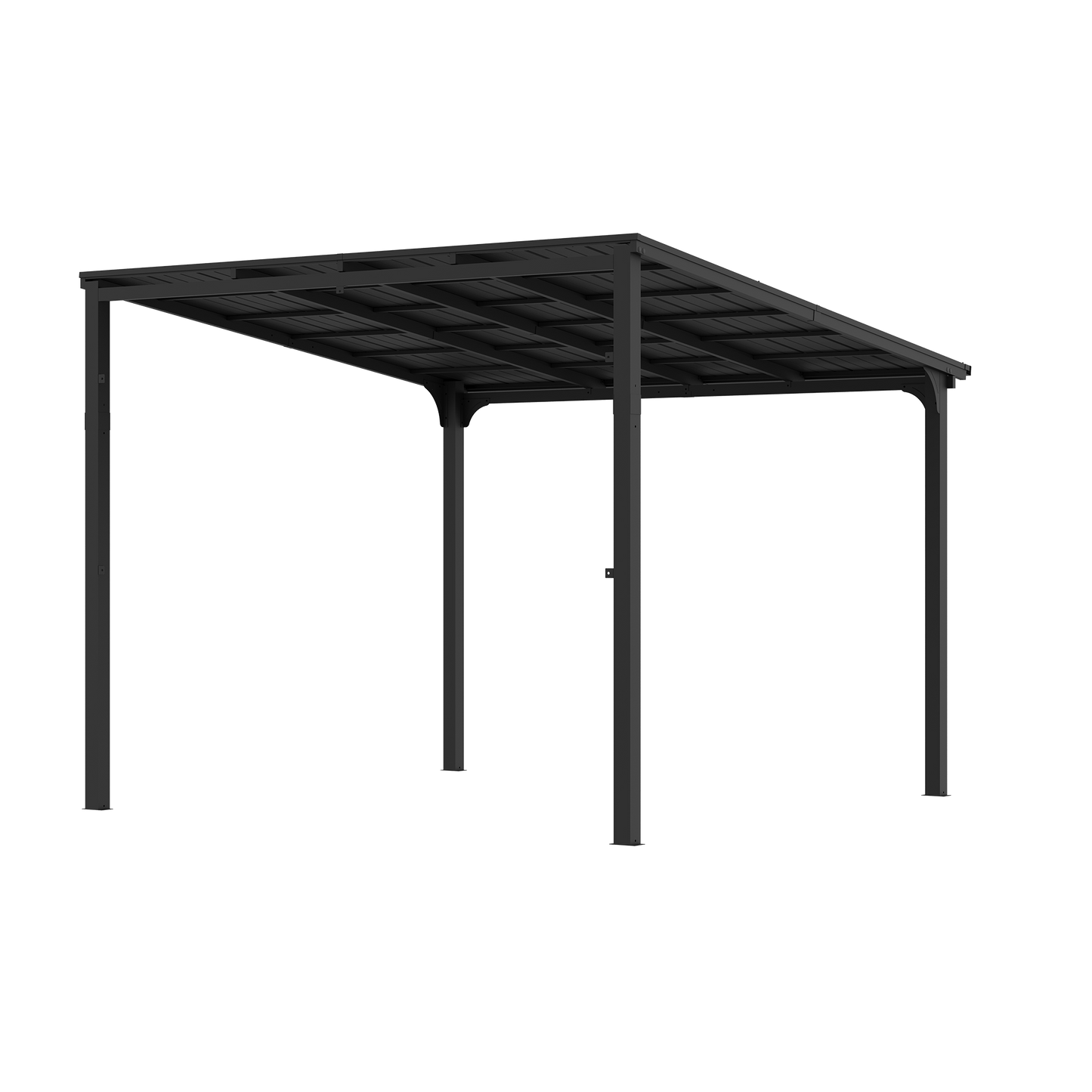 10'x10' StoneCreek Wall-mounted Lean to Hardtop Gazebo with Galvanized Steel Roof