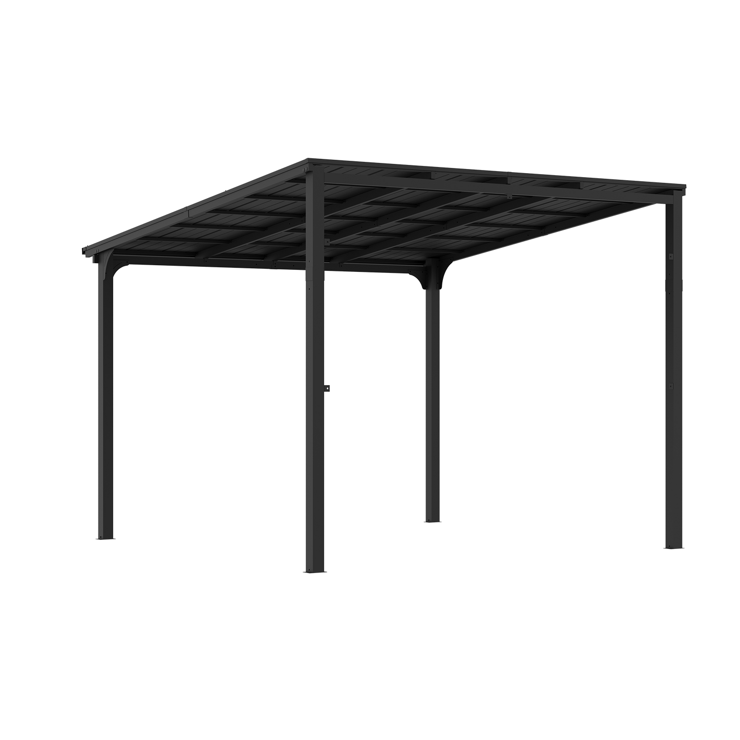 10'x10' StoneCreek Wall-mounted Lean to Hardtop Gazebo with Galvanized Steel Roof