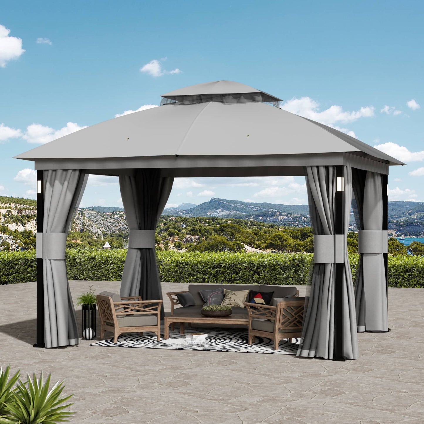 10'x12' Soft Top Gazebo with Bluetooth Speaker