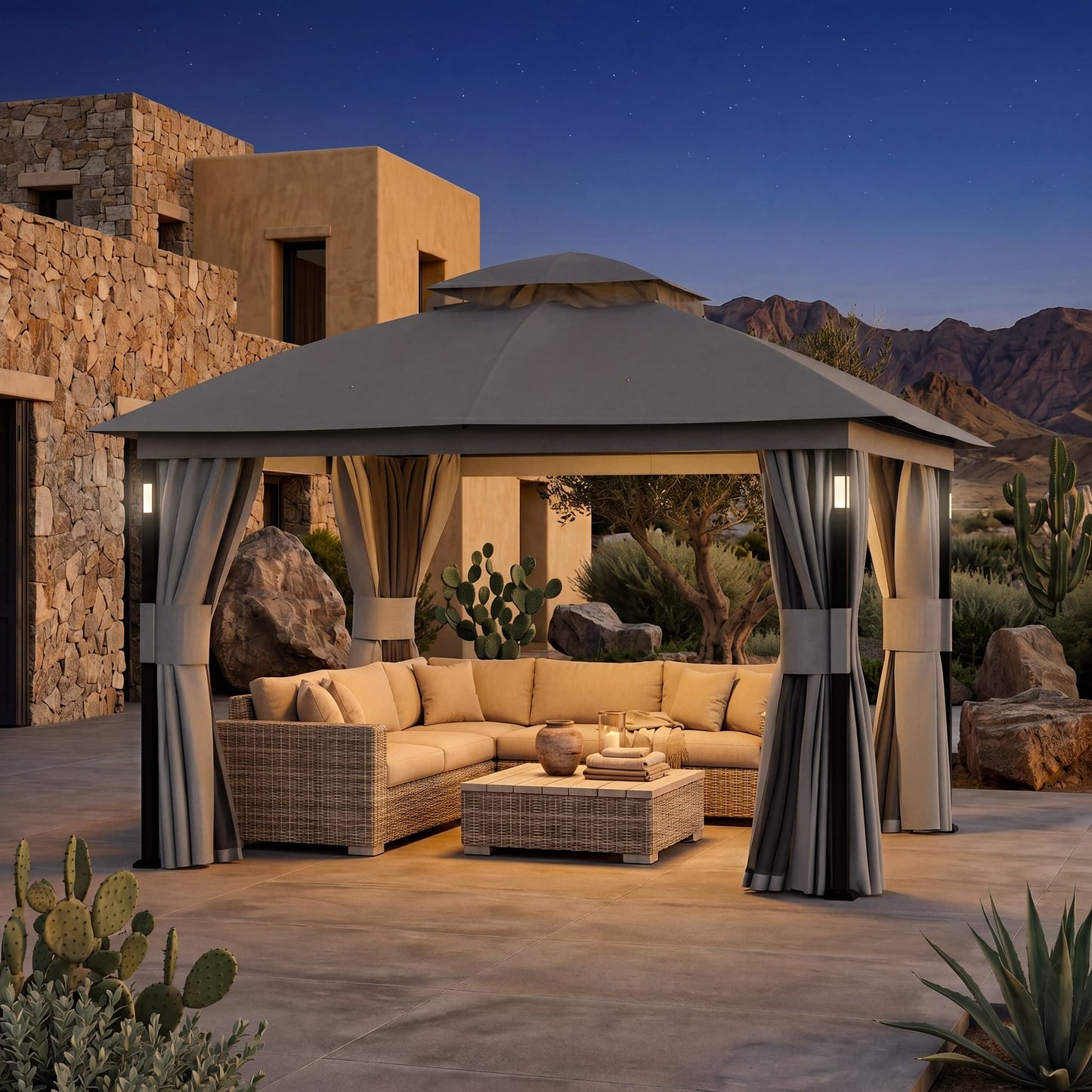 10'x12' Soft Top Gazebo with Bluetooth Speaker