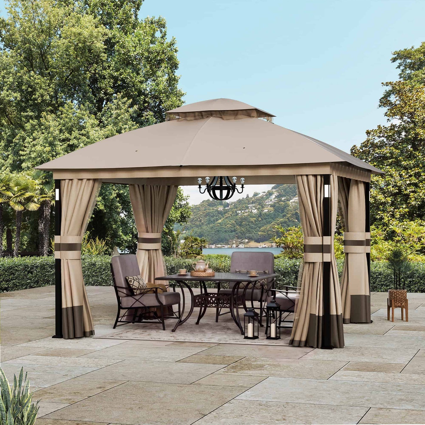 10'x12' Soft Top Gazebo with Bluetooth Speaker