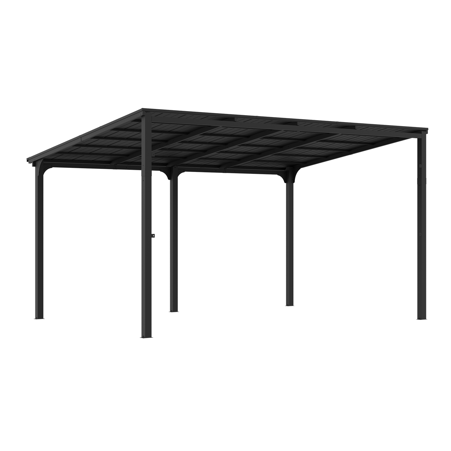 10'x14' StoneCreek Wall-mounted Lean to Hardtop Gazebo with Galvanized Steel Roof