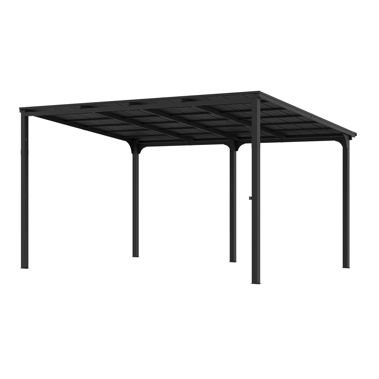 10'x14' StoneCreek Wall-mounted Lean to Hardtop Gazebo with Galvanized Steel Roof