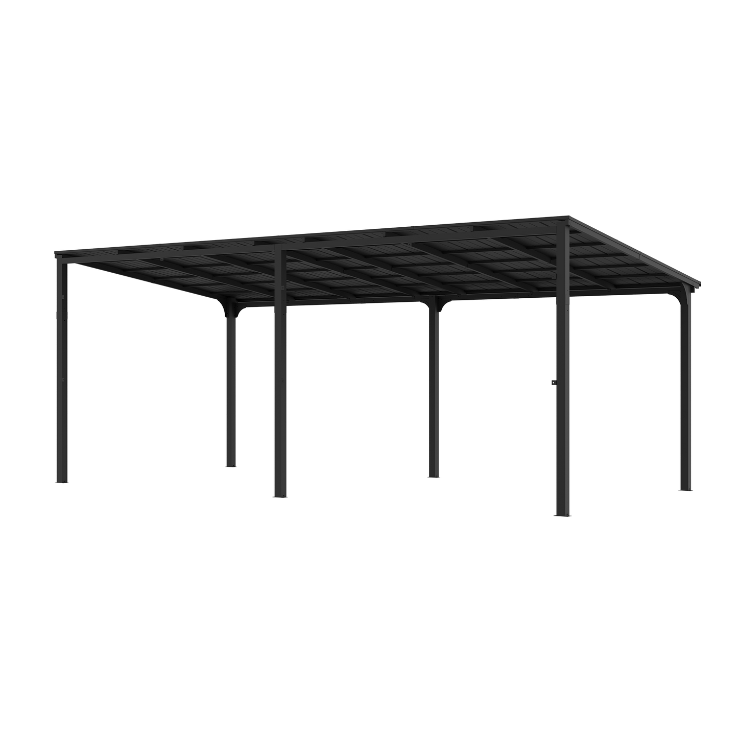 10'x20' StoneCreek Wall-mounted Lean to Hardtop Gazebo with Galvanized Steel Roof