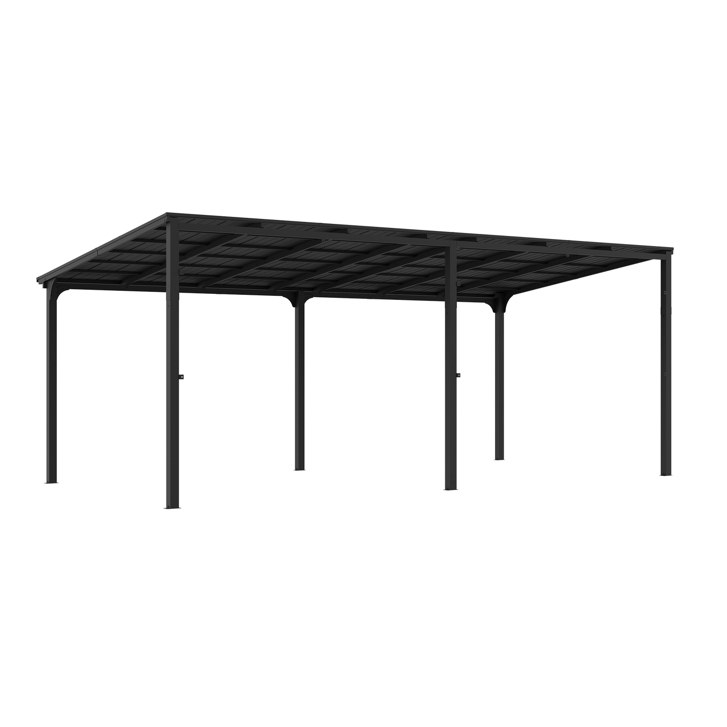10'x20' StoneCreek Wall-mounted Lean to Hardtop Gazebo with Galvanized Steel Roof