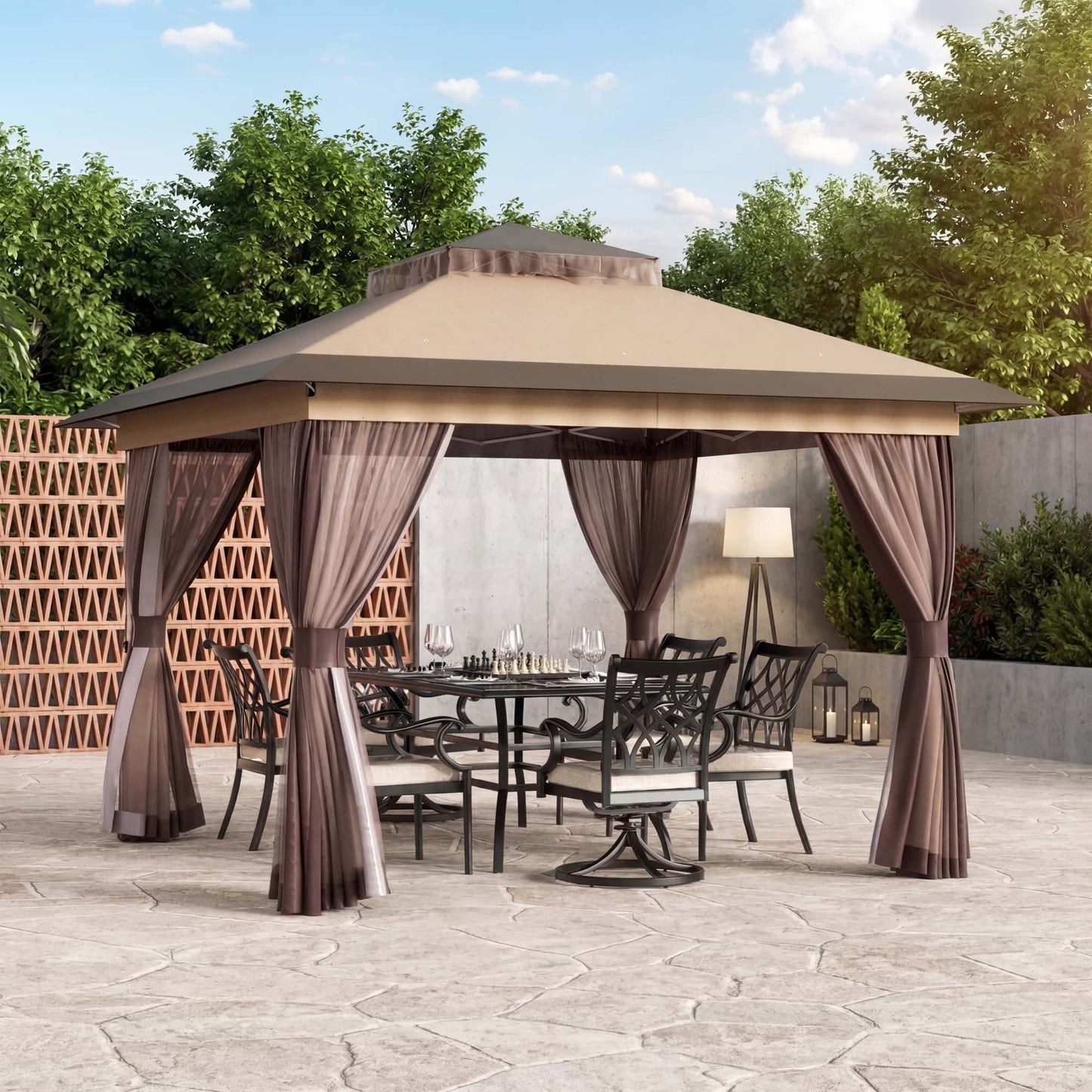 11'x11' Pop-up Gazebo with Mesh Netting