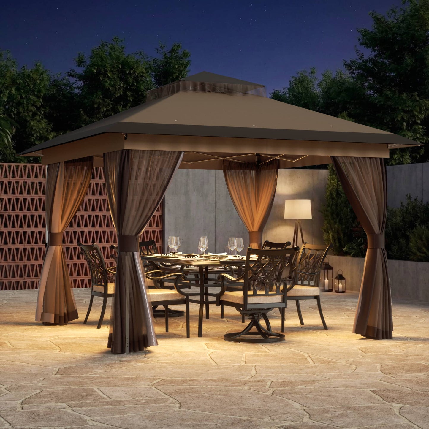 11'x11' Pop-up Gazebo with Mesh Netting
