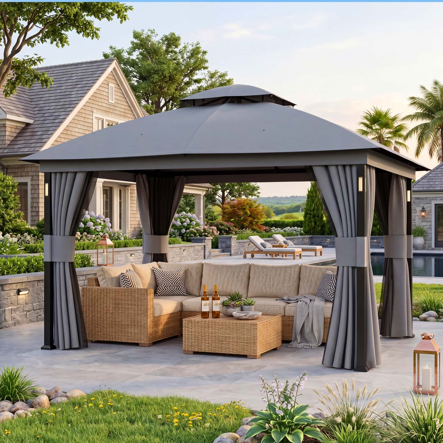 11'x13' Soft Top Gazebo with Bluetooth Speaker