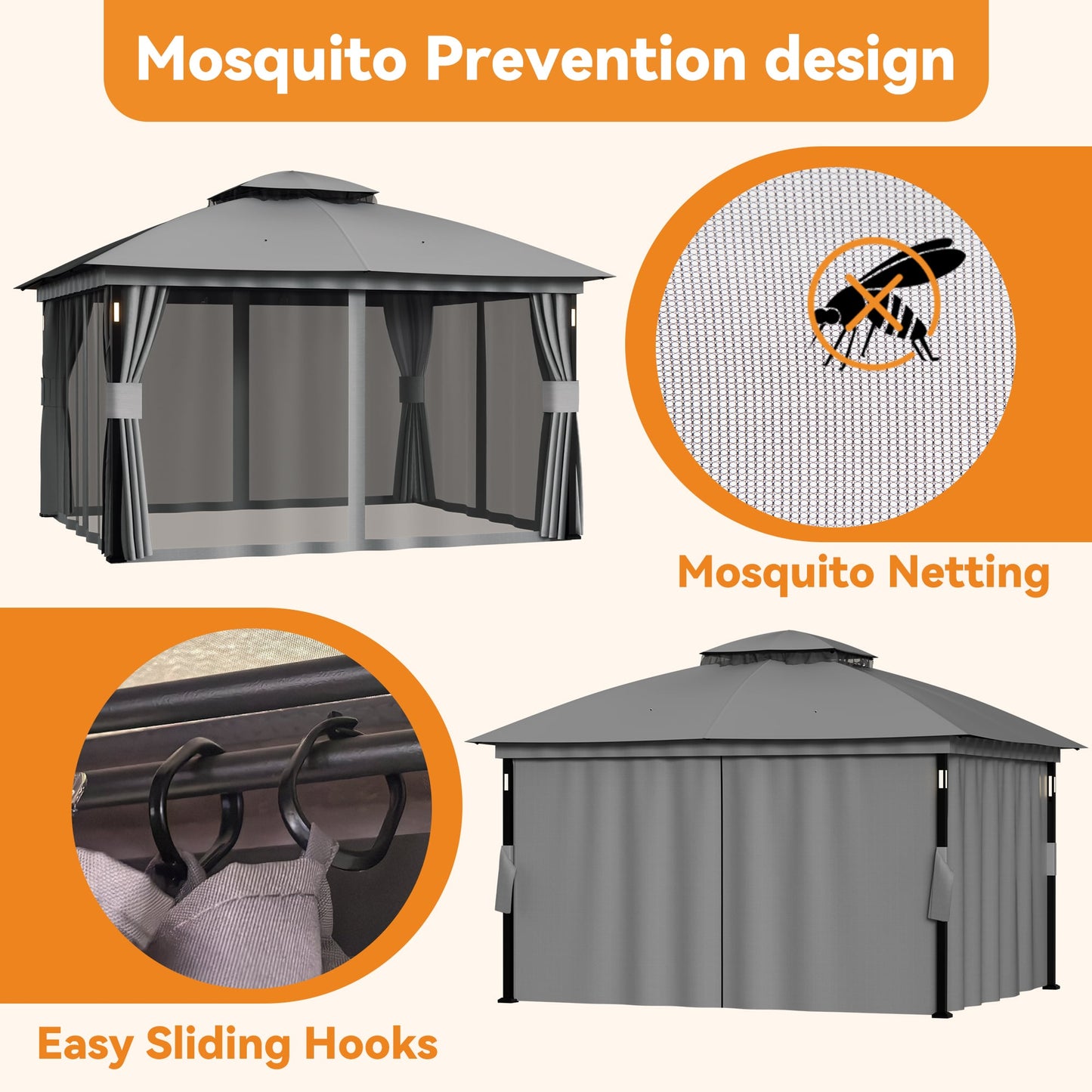 11'x13' Soft Top Gazebo with Bluetooth Speaker