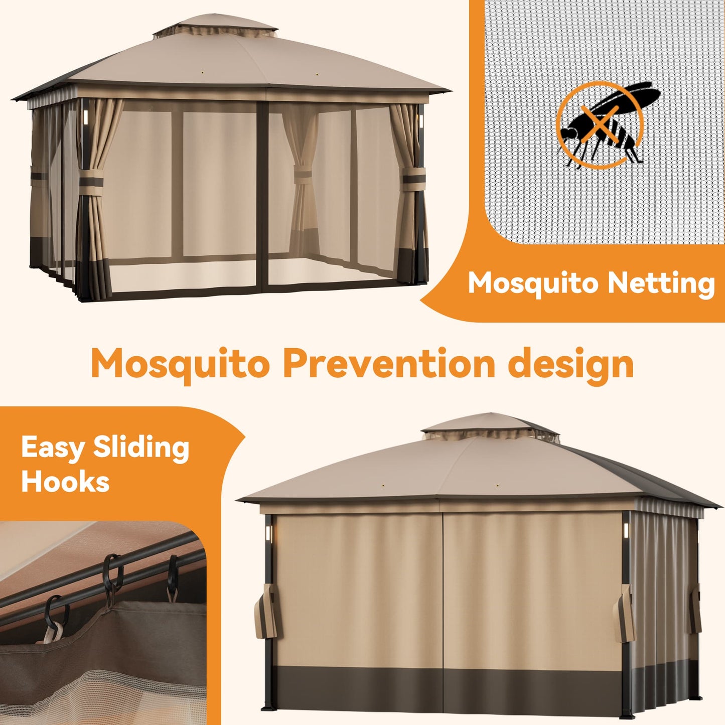 11'x13' Soft Top Gazebo with Bluetooth Speaker