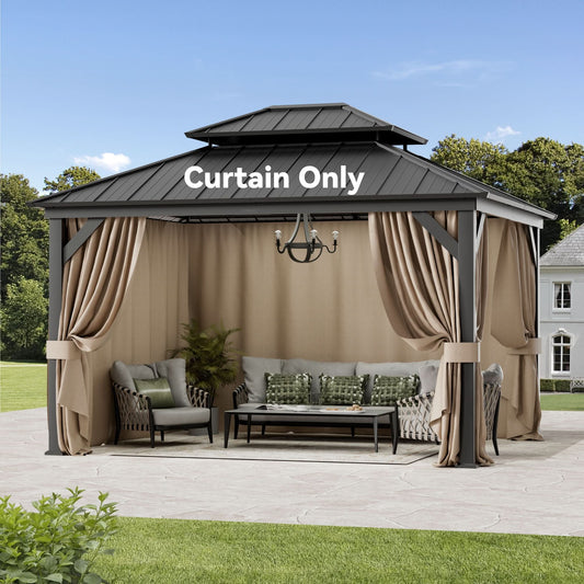 8'x8' Privacy Curtain for Gazebo with Two-way Zipper