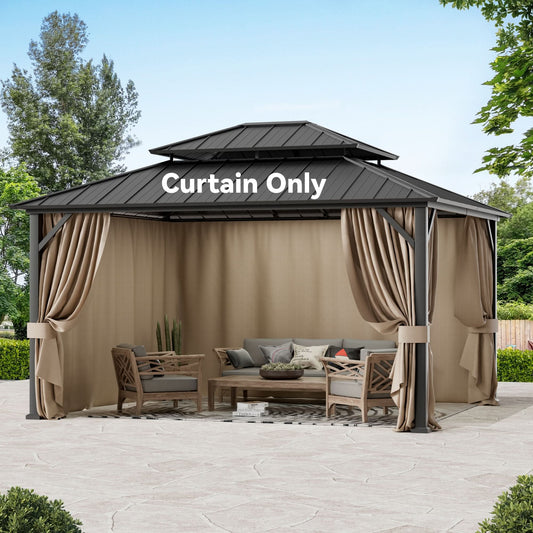 12'x14' Privacy Curtain for Gazebo with Two-way Zipper