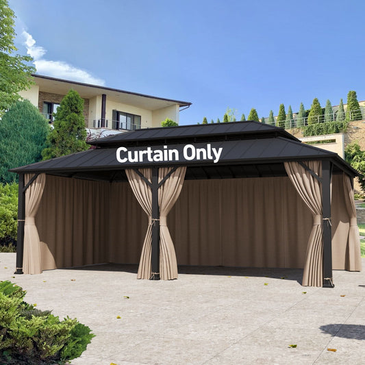12'x24' Privacy Curtain for Gazebo with Two-way Zipper