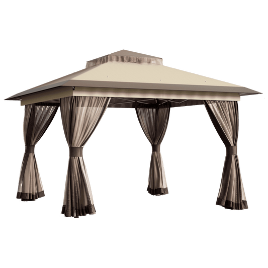 13'x13' Pop-up Gazebo with Mesh Netting