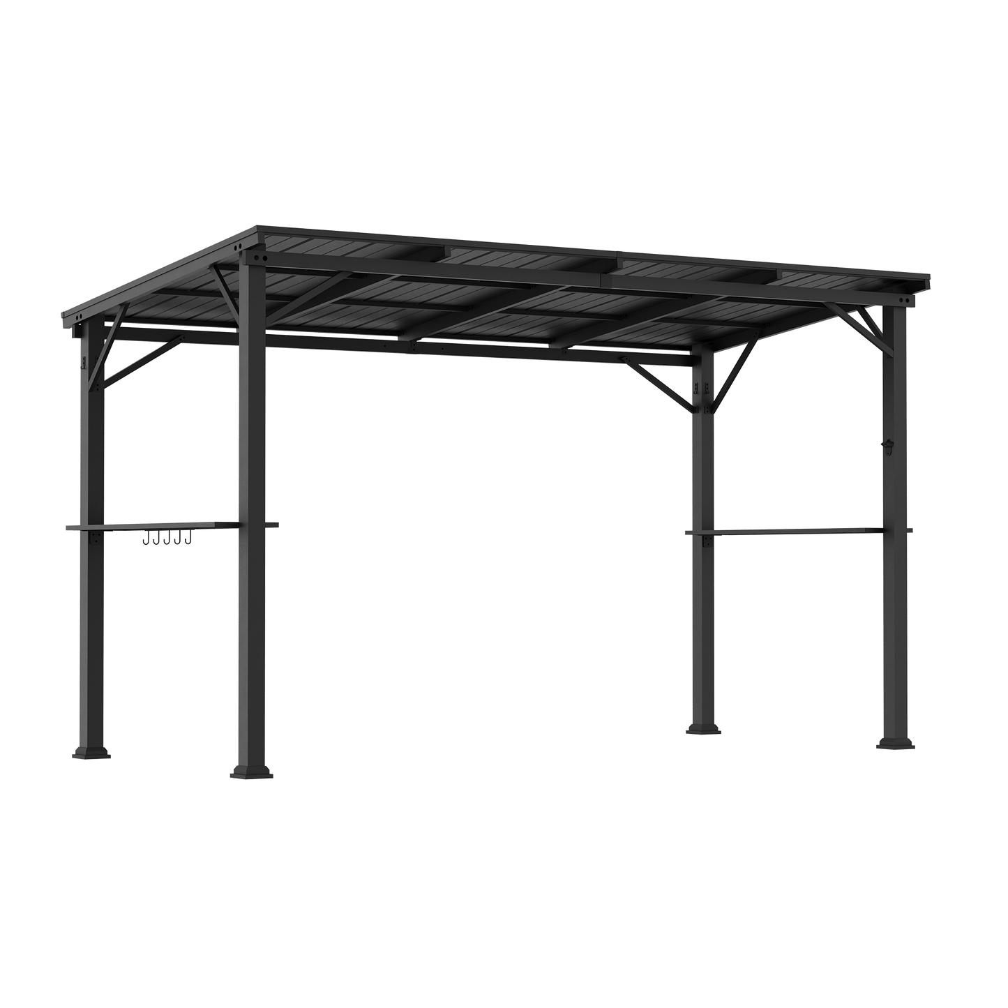6'x12' The Smoke Shack Hardtop Grill Gazebo with Sloped Roof
