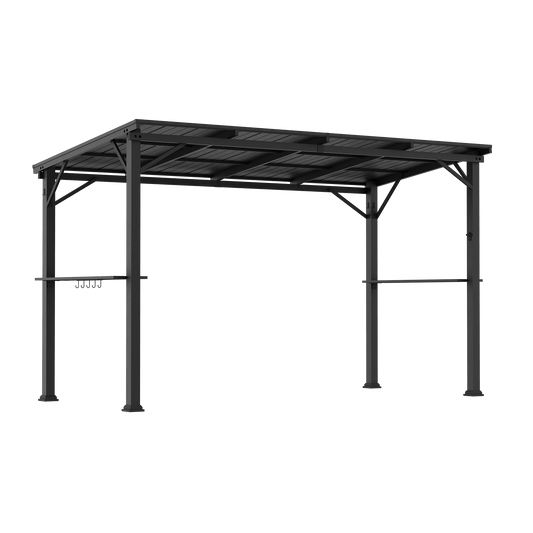 6'x12' The Smoke Shack Hardtop Grill Gazebo with Sloped Roof
