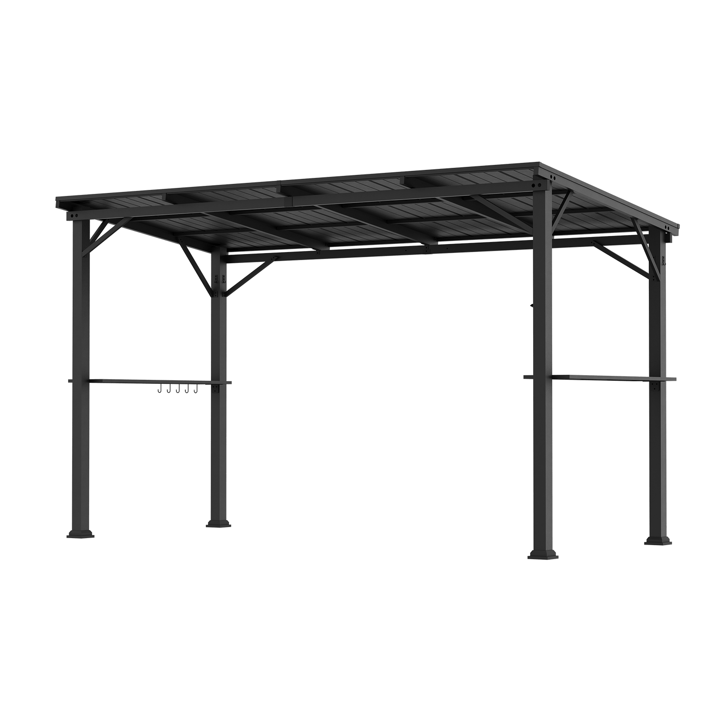 6'x12' The Smoke Shack Hardtop Grill Gazebo with Sloped Roof