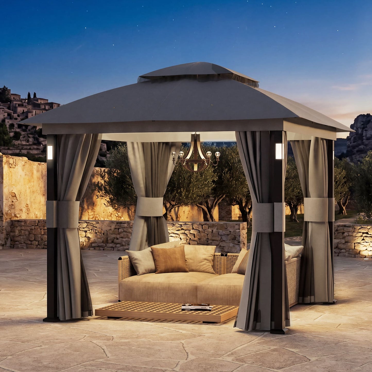 8'x8' Soft Top Gazebo with Bluetooth Speaker
