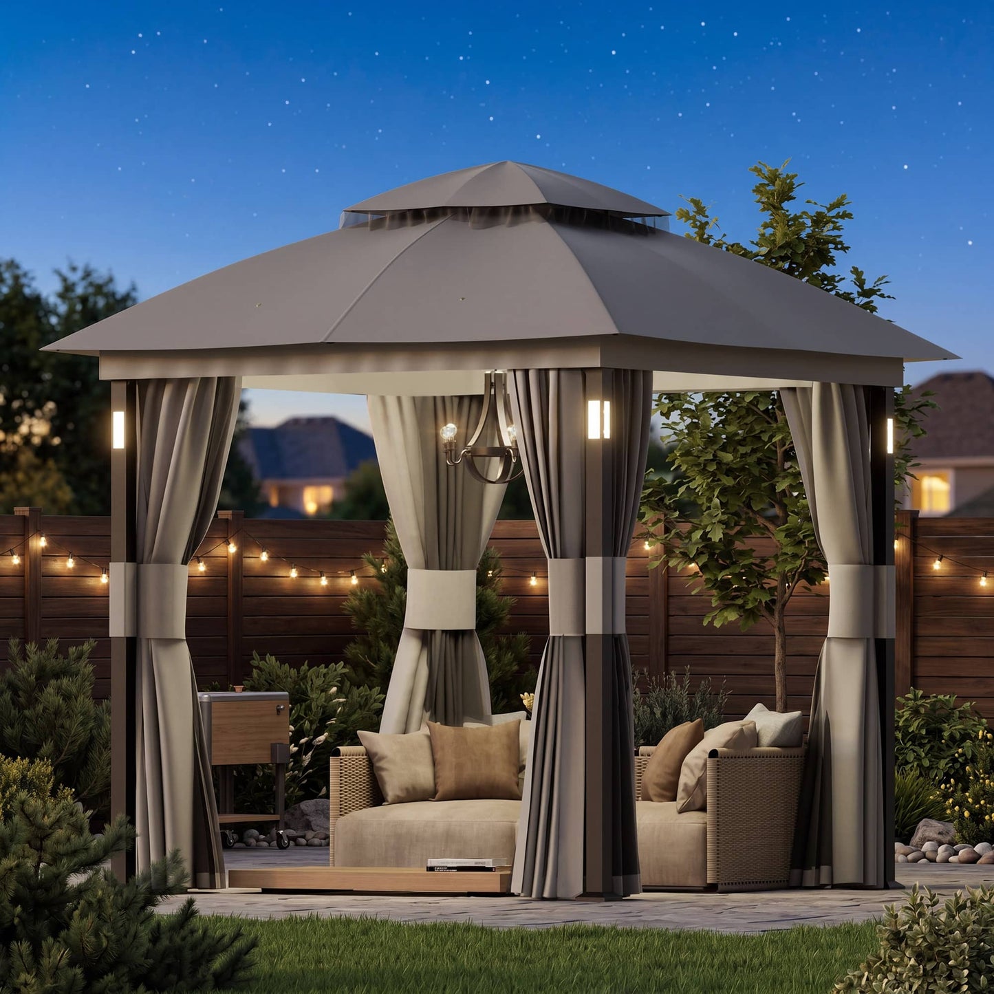 8'x8' Soft Top Gazebo with Bluetooth Speaker