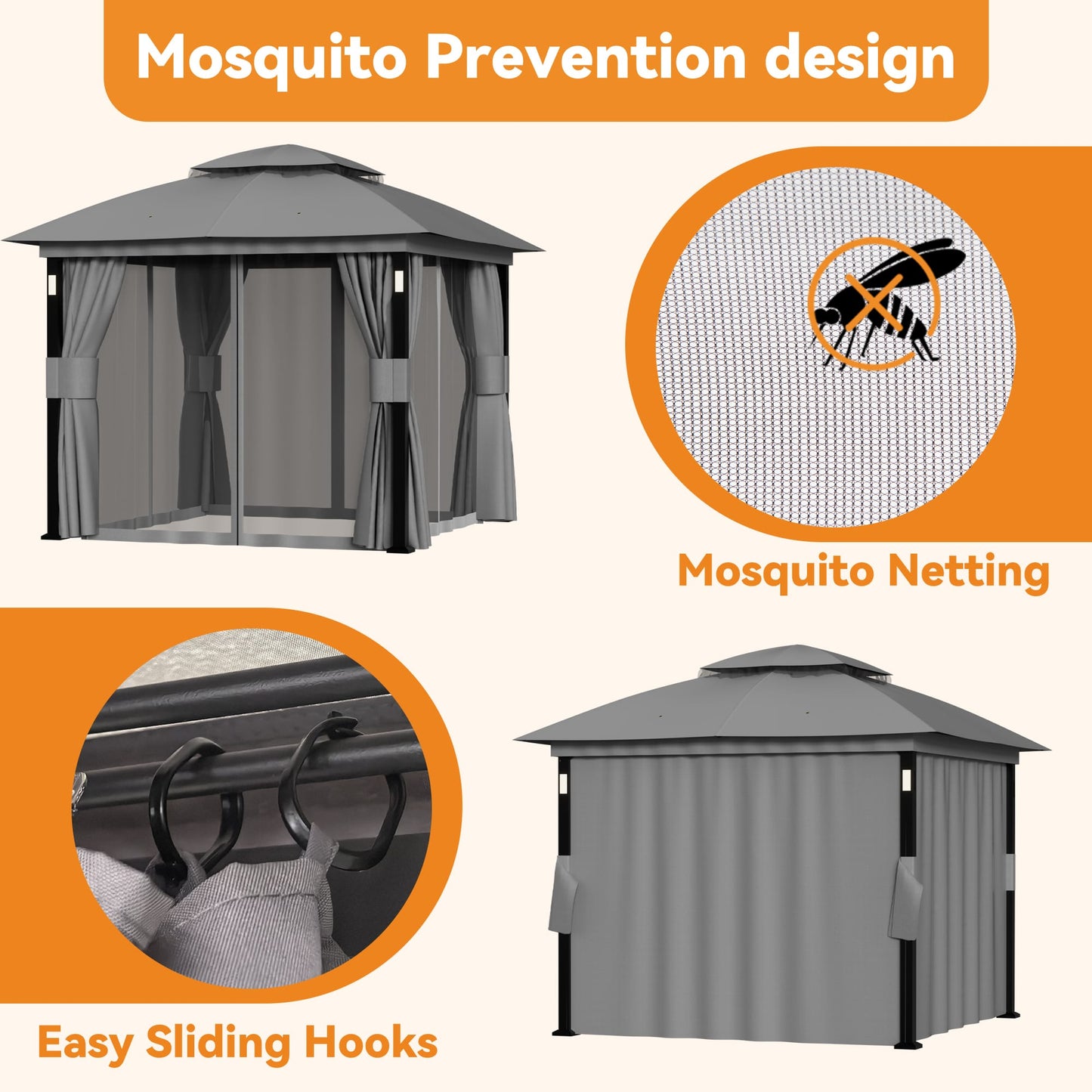 8'x8' Soft Top Gazebo with Bluetooth Speaker