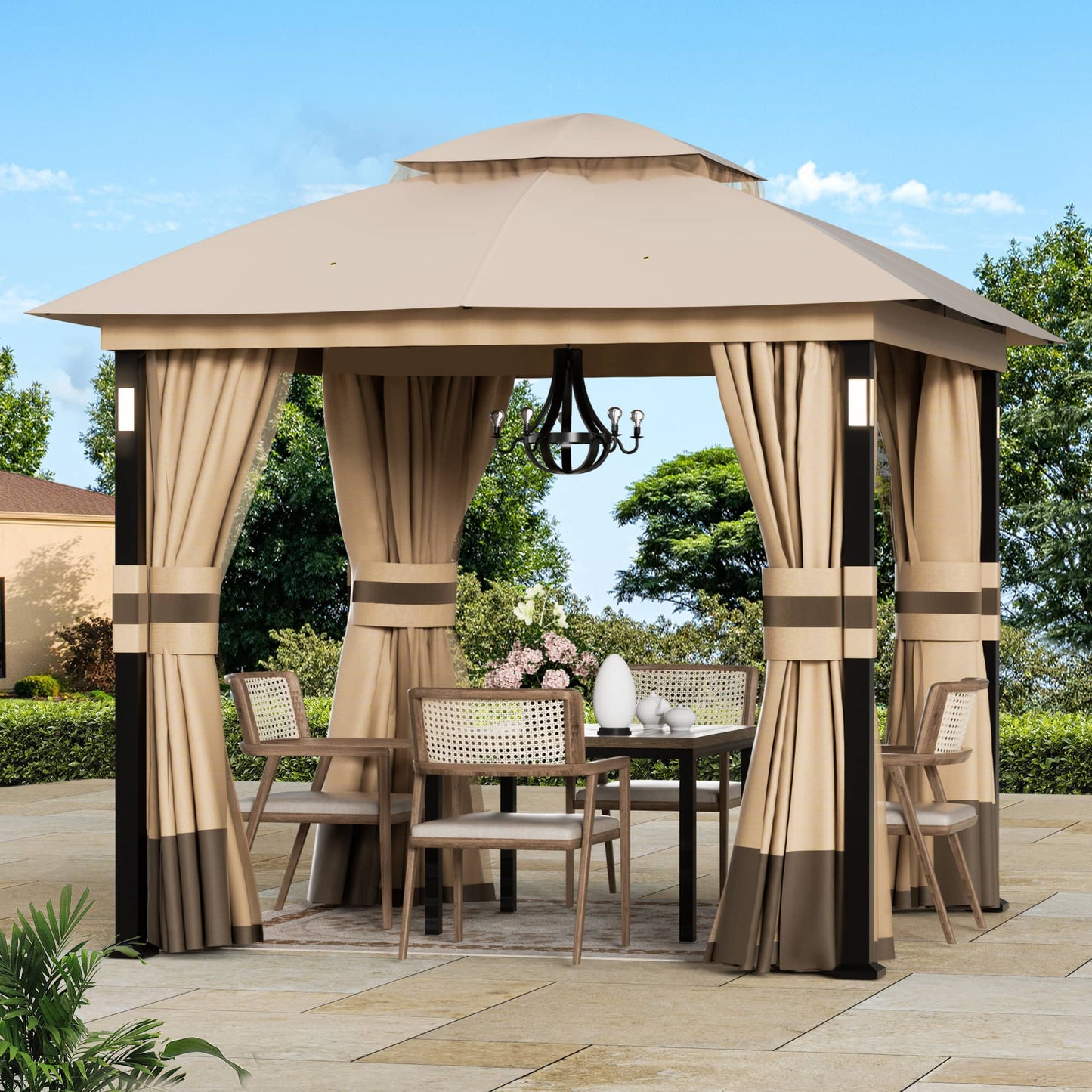 8'x8' Soft Top Gazebo with Bluetooth Speaker