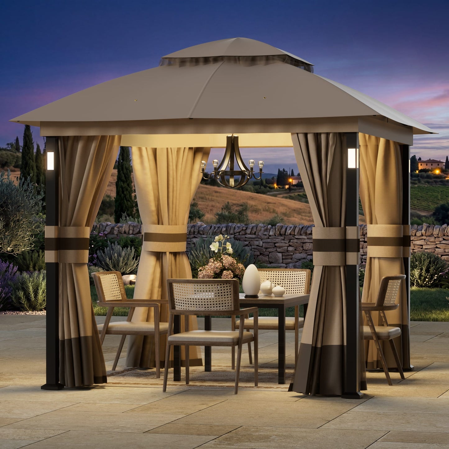8'x8' Soft Top Gazebo with Bluetooth Speaker