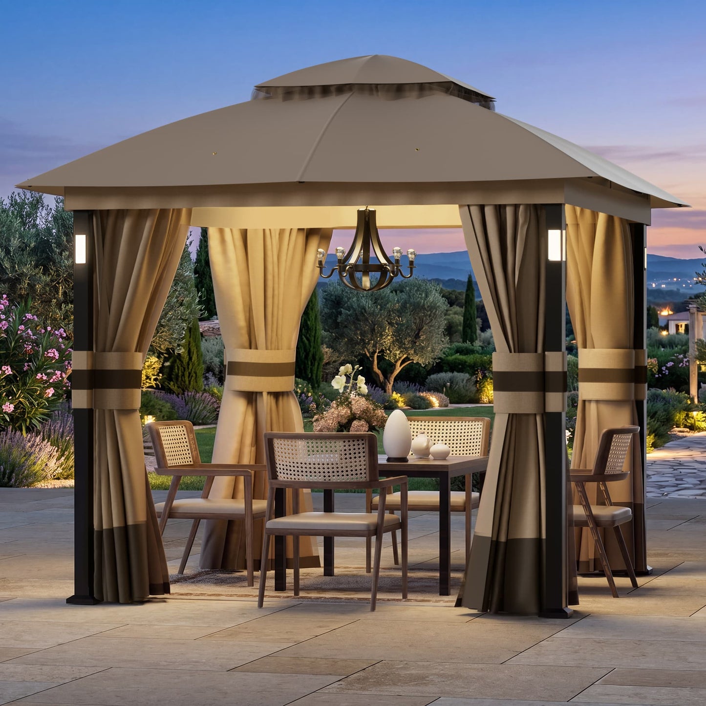 8'x8' Soft Top Gazebo with Bluetooth Speaker