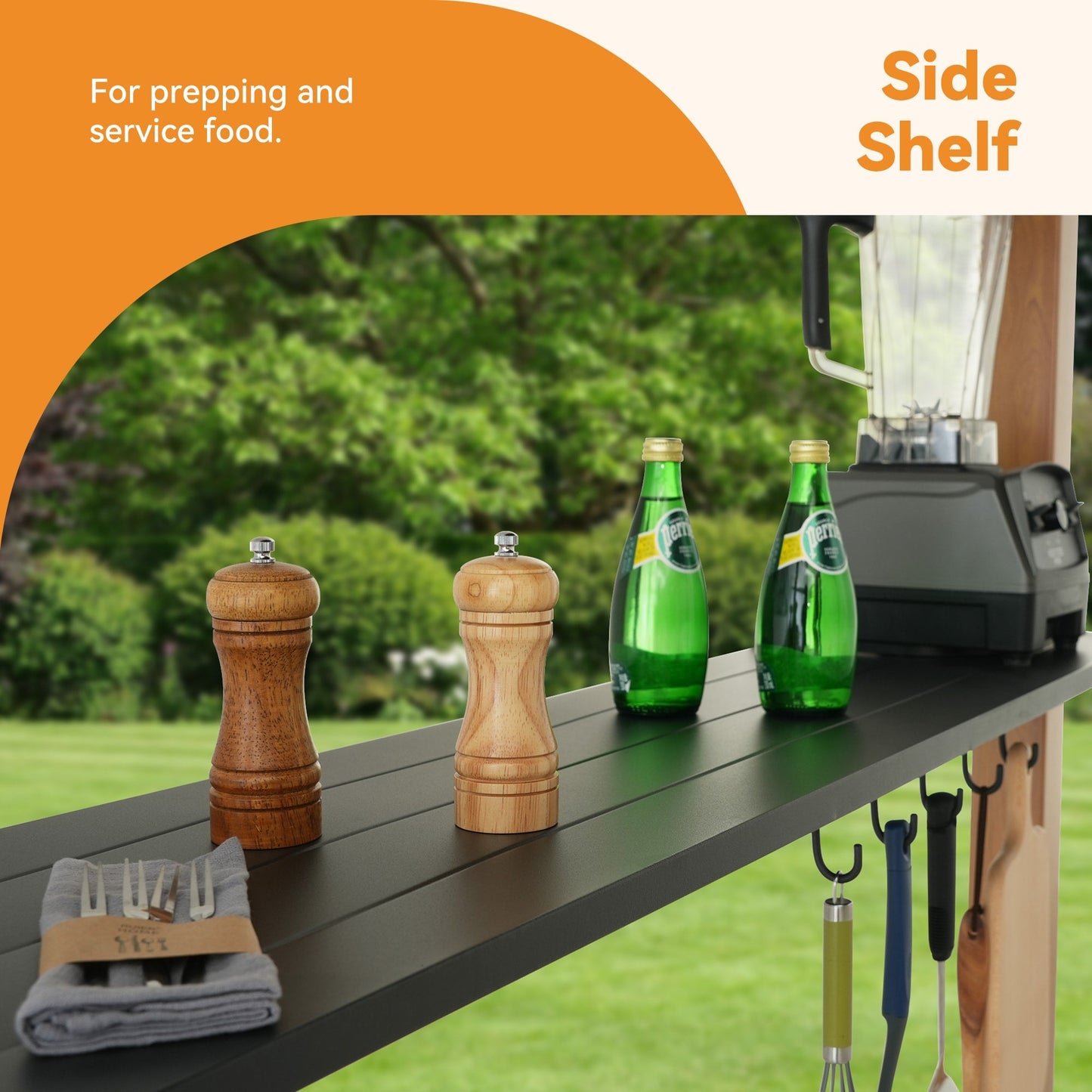 6'x12' The Smoke Shack Hardtop Grill Gazebo with Sloped Roof