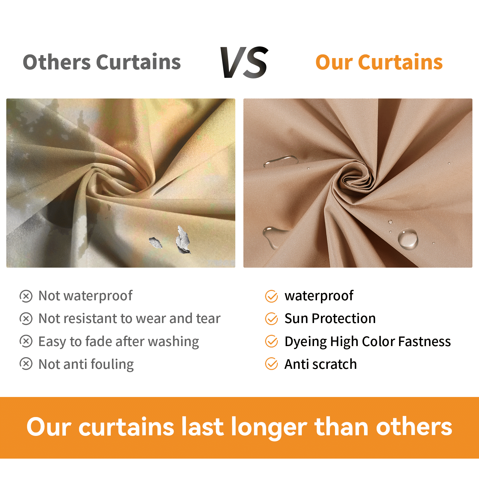 10'x12' Privacy Curtain for Gazebo with Two-way Zipper